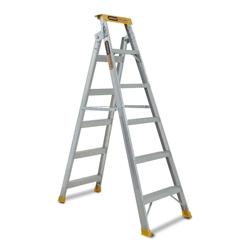 Step Ladder Frame Extension Aluminium Dual Purpose Step Extension Ladder - H. 1.8 - 3.3m 6 Step L.120kg