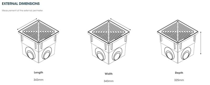 Reln Series 300 Pit - 345x345x325mm Aluminium Grate